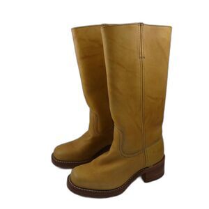 Vtg Frye Campus Boots Women's US:7 Sunrise Orange Square Toe Marbled